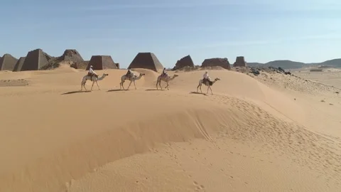 Pyramids of Meroë Stock Footage 313668697