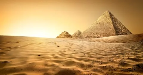 Pyramids in sand Stock Photos