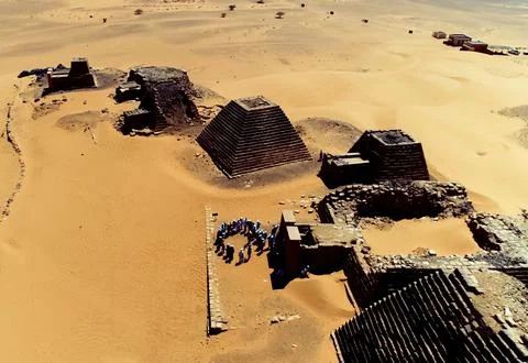 Pyramids in Sudan Stock Photos