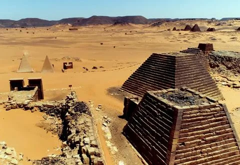 Pyramids in Sudan Stock Photos