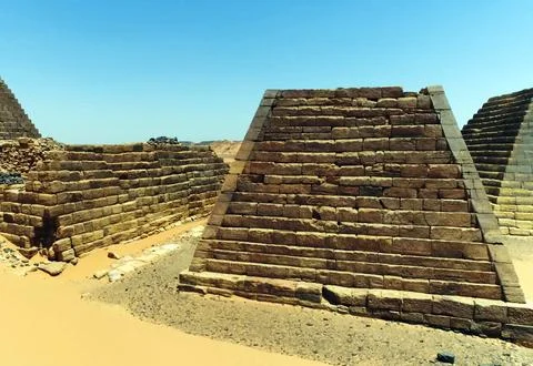 Pyramids in Sudan Stock Photos