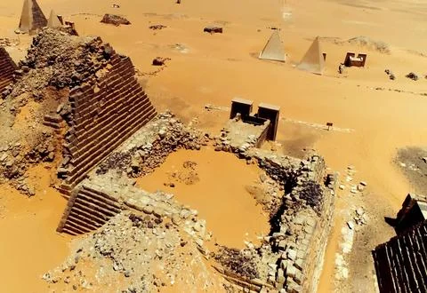 Pyramids in Sudan Stock Photos