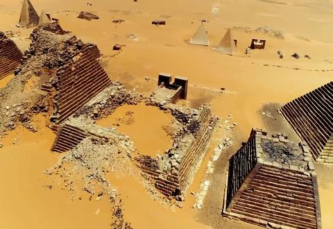Pyramids in Sudan Stock Photos