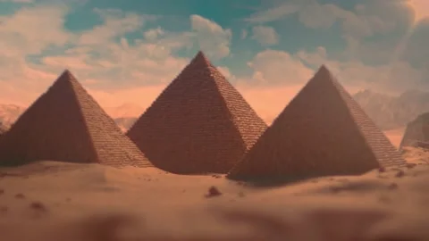 Pyramids in summer in desert Video stock 238497654
