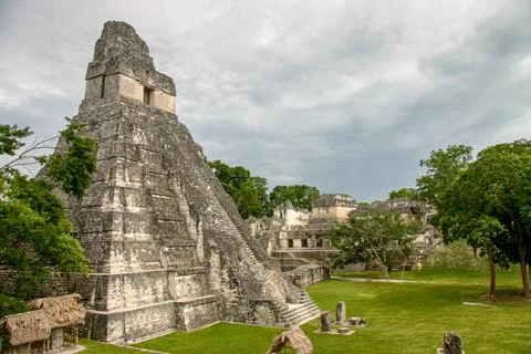 Pyramids Tikal Guatemala Stock Photos