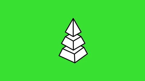 Pyraminx Toy Animation on Green Screen Background 4K Video Vidéo 334380604
