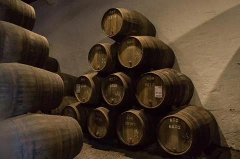 Pyrdamide shape stack of barrels Stock Photos