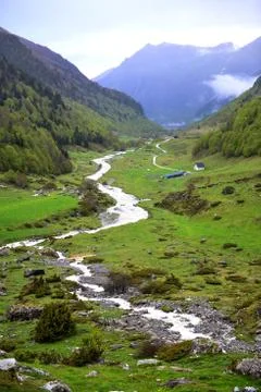 Pyrenean stream Stock Photos
