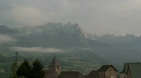 Pyrenees mountain clouds time lapse Stock Footage 485355