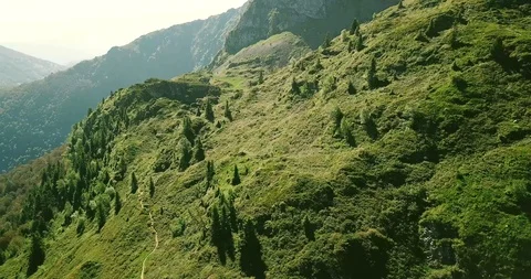Pyrenees mountain range landscape during summer Stock Footage 94206853