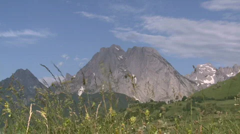 Pyrenees mountains grass 2 Stock Footage 485295
