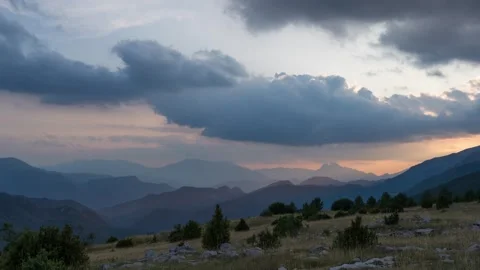 Pyrenees Mountains Layers - Castellar de n'Hug Stock Footage 139123982