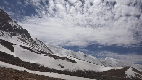 Pyrenees Spain timelapse shows snow patched mountain slopes - Spring Highlands Stock Footage 339561879