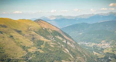 Pyrenees view from the Pla D Adet ski resort Stock Photos