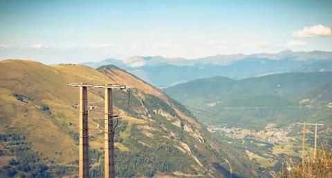 Pyrenees view from the Pla D Adet ski resort Stock Photos