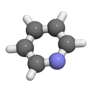 Pyridine molecule, chemical structure 스톡 일러스트