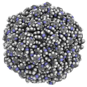 Pyridine molecules, liquid sphere model. Stock Illustration
