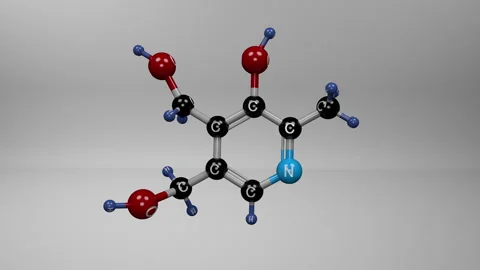 Pyridoxine molecule. Stock Footage 310137776