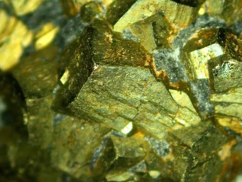 Pyrit, closeup of the gemstone Stock Photos