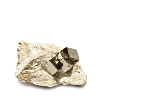 Pyrite cubes in matrix Stock-Fotos