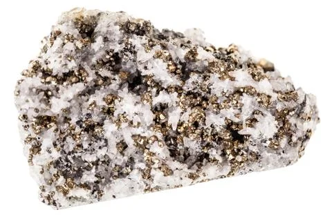 Pyrite on quartz matrix Stock Photos