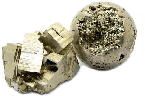 Pyrite specimens 스톡 사진