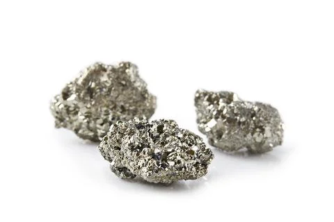 Pyrite stone isolated Stock Photos
