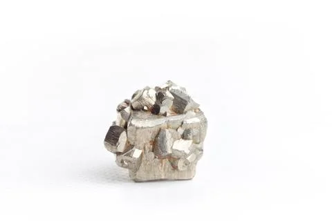 Pyrite on white background. Stock Photos