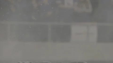 Pyro flame shoots up from the rock in stadium Stock Footage 102109201
