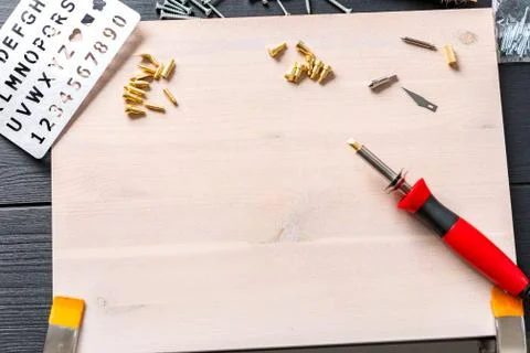 Pyro pen and tools Stock Photos