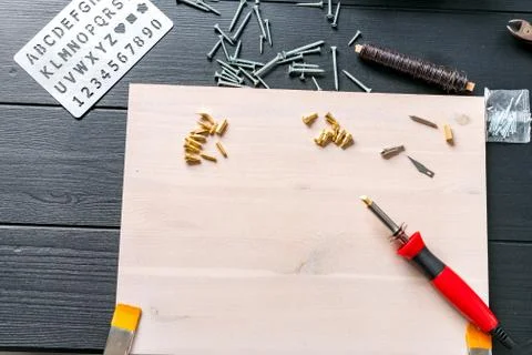Pyro pen and tools Stock Photos