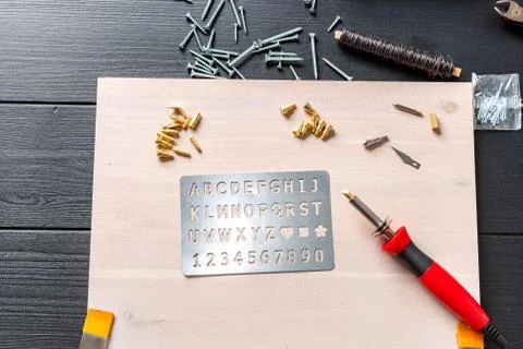 Pyro pen and tools Stock Photos