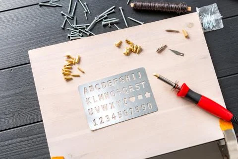 Pyro pen and tools Stock Photos