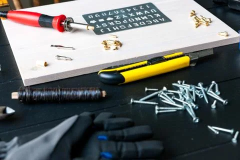 Pyro pen and tools Stock Photos