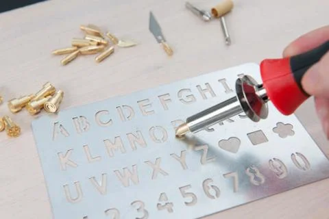 Pyro pen and tools Stock Photos