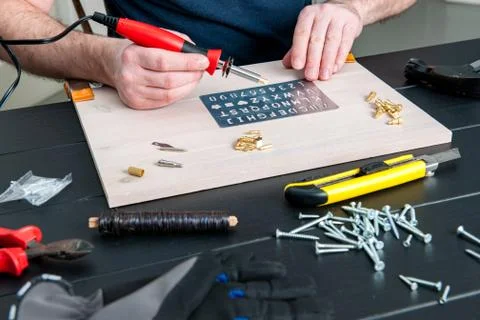 Pyro pen and tools Stock Photos