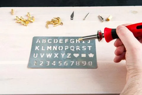 Pyro pen and tools Stock Photos