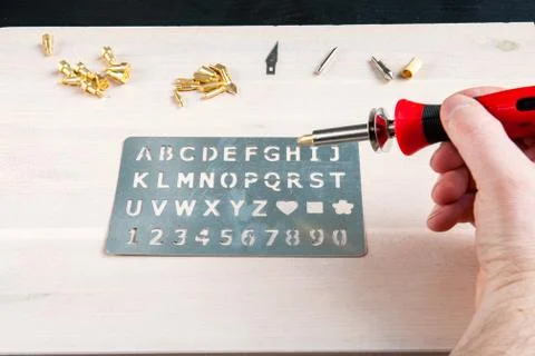 Pyro pen and tools Stock Photos