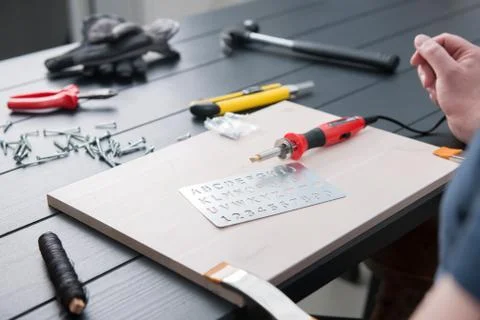 Pyro pen and tools Foto stock