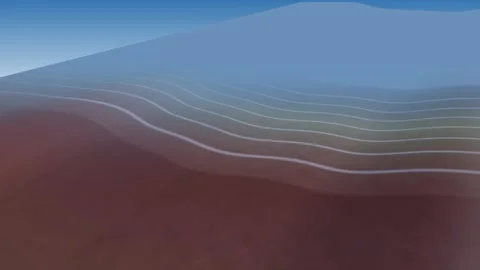 Pyroclastic density current deposit volcano eruption hazard aerial map geolo 스톡 동영상 342314402