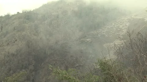 Pyroclastic Flow Dead Zone At Erupting Volcano Stock Footage 21800963