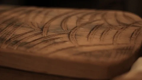 Pyrography   wood design texture handmade Stock-Footage 110715391