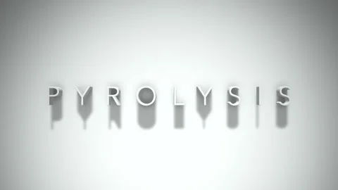 Pyrolysis 3D title animation with shadows on a white background Stock Footage 296608790