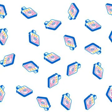 Pyrometer device isometric icon seamless pattern color Stock Illustration