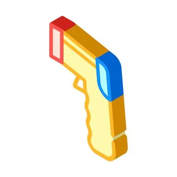 Pyrometer measuring equipment isometric icon vector illustration Illustrazione stock