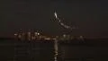 Pyrotechnic Airplane Stunts Over Tampa's Skyline HD Footage