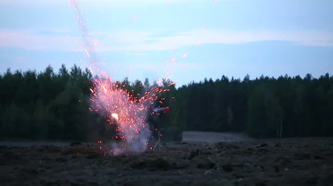 Pyrotechnic explosion Stock Footage 40711711