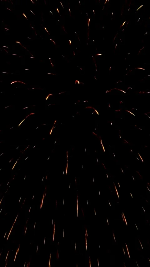 Pyrotechnic fireworks explosions in the night sky Stock Footage 266664033