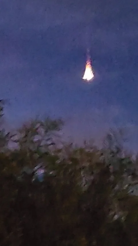 Pyrotechnic Skydivers Mistaken For Alien Meteor, Eloy, Arizona, USA - 22 Mar 202 Stock Footage 270088445