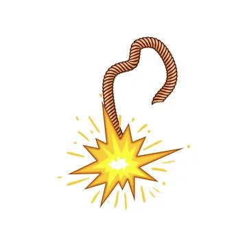 Pyrotechnics dynamite fuse cartoon vector illustration Stock Illustration